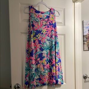 Lilly Pulitzer Asymmetrical Dress - Blue, Pink, Green Floral